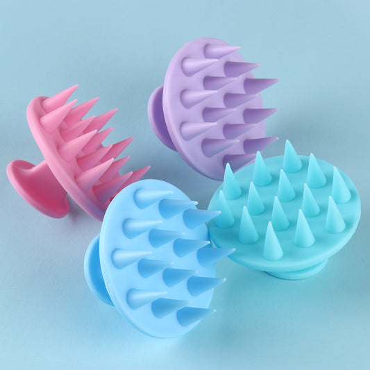 Silicone shampoo scalp massager comb