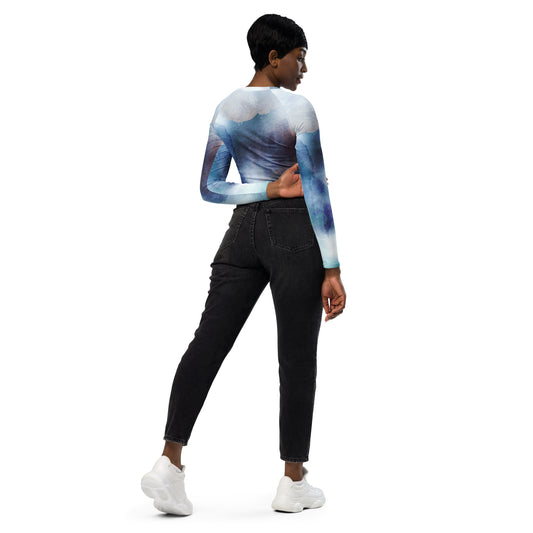 Recycled long-sleeve crop top