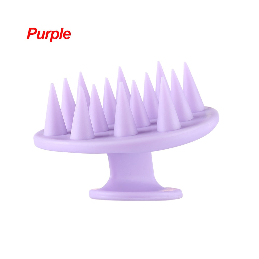 Silicone shampoo scalp massager comb