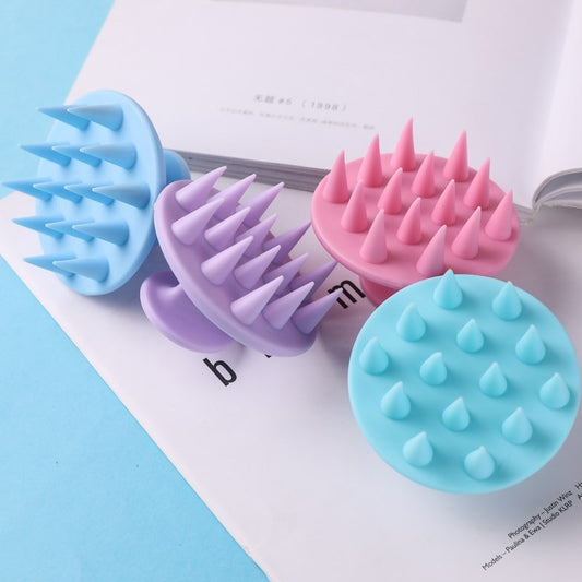 Silicone shampoo scalp massager comb